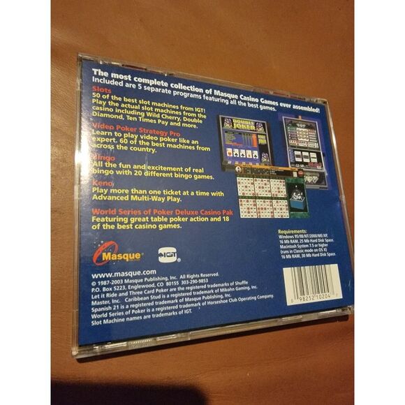 Masque Casino Game (PC, 2003, E) RETRO VIDEO GAME - COMPLETE w MANUAL - Picture 2 of 4